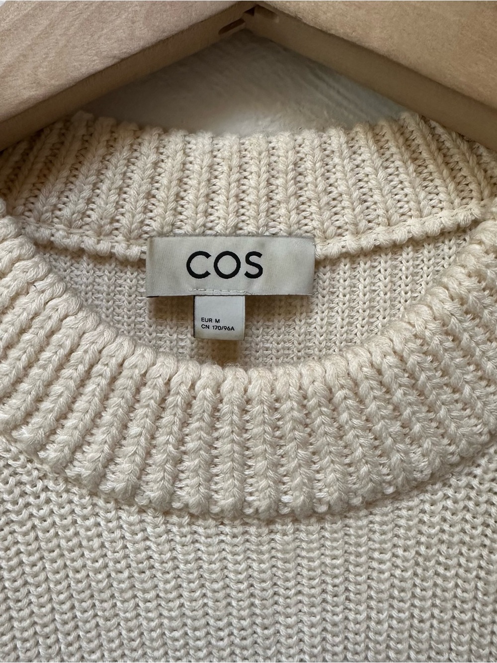 COS Cream Sweater with Blue Breton Stripes - Picture 2 of 5